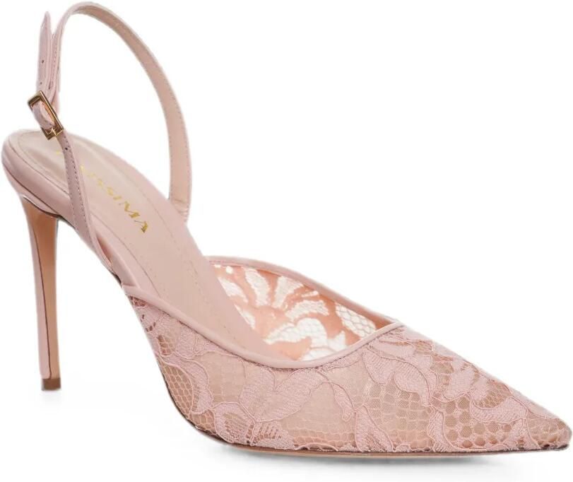 GINISSIMA Ines slingback pumps met kant Roze - Foto 2