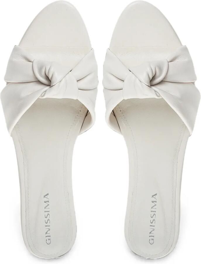 GINISSIMA Sofia leren sandalen met geknoopt detail Beige - Foto 2