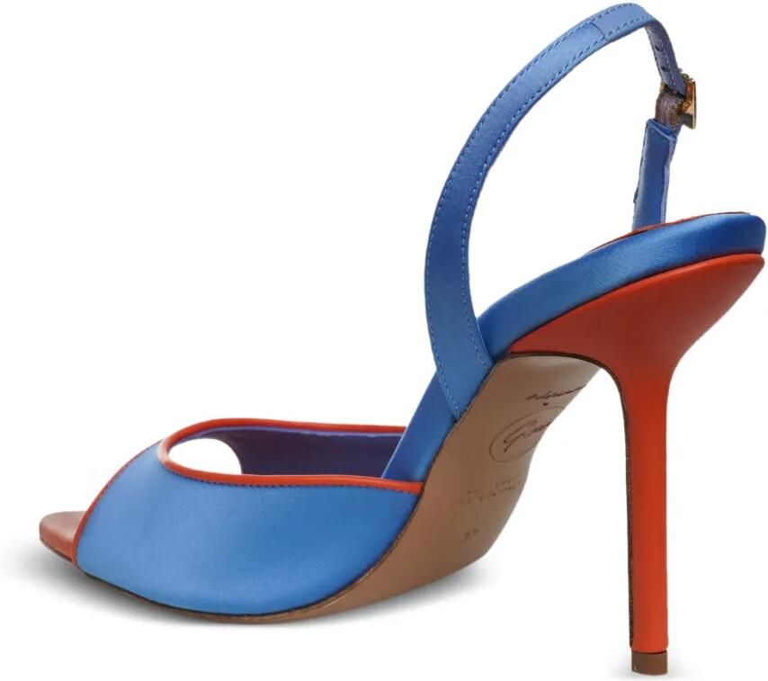 GINISSIMA Vicky sandalen met gespsluiting en satijnen afwerking Blauw - Foto 2