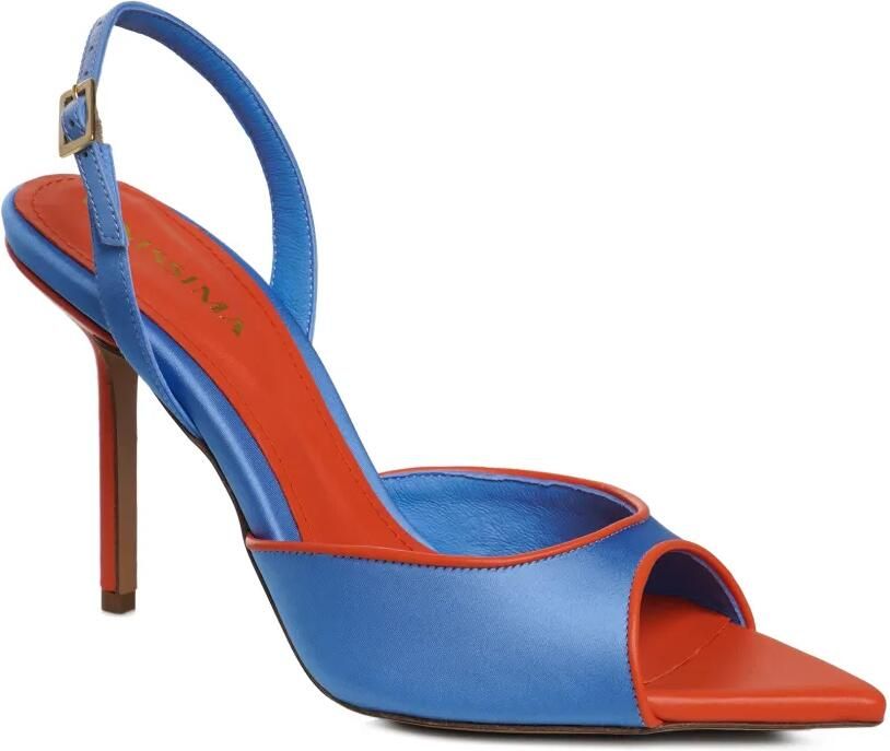 GINISSIMA Vicky sandalen met gespsluiting en satijnen afwerking Blauw - Foto 3