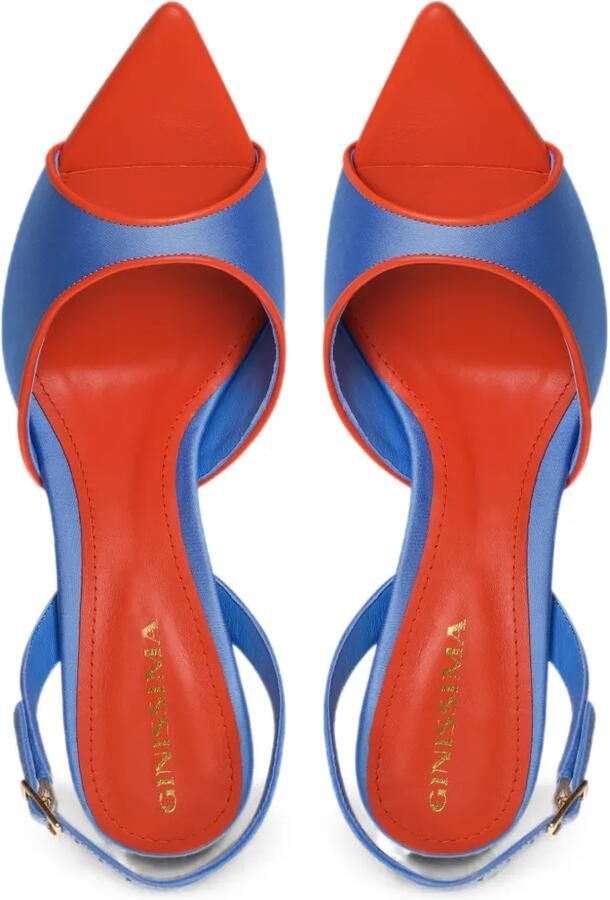 GINISSIMA Vicky sandalen met gespsluiting en satijnen afwerking Blauw - Foto 4