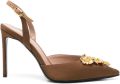 GINISSIMA x Moogu 100 mm pumps met bloemenpatch en hak Bruin - Bruin