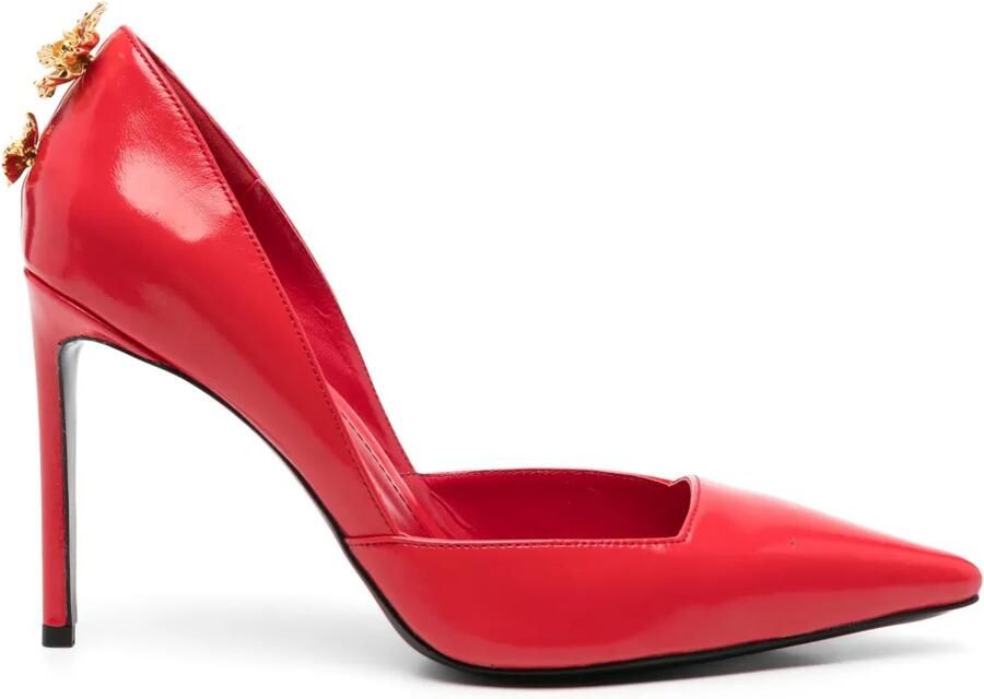 GINISSIMA x Moogu 100 mm pumps met bloemenpatch en hak Rood