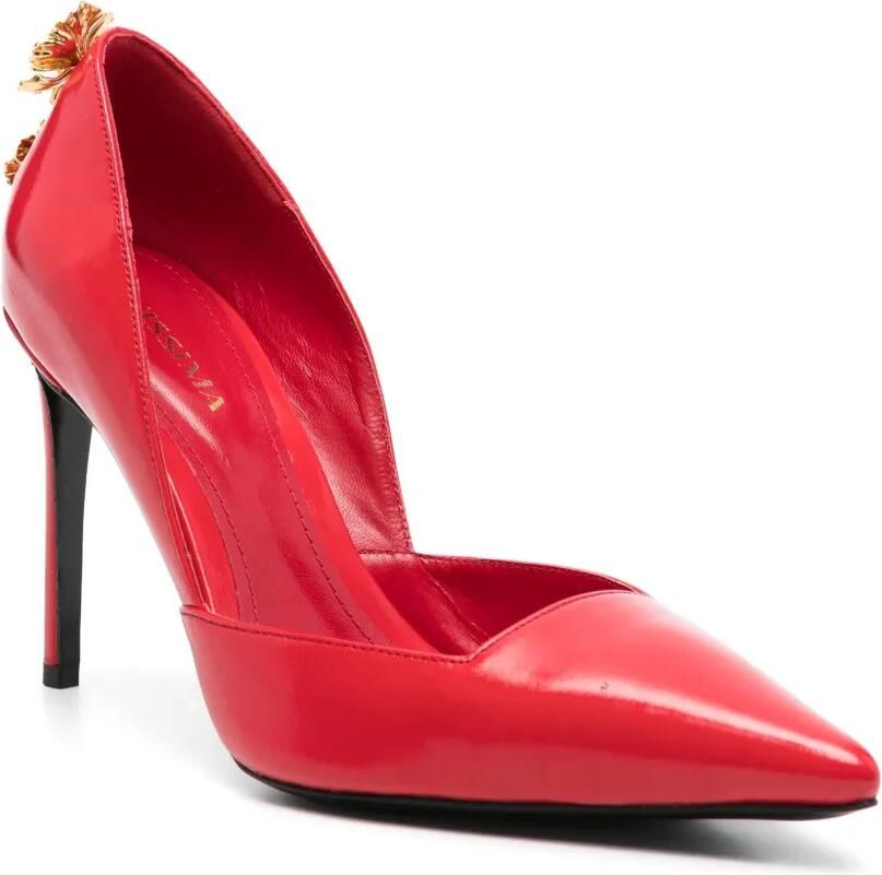 GINISSIMA x Moogu 100 mm pumps met bloemenpatch en hak Rood - Foto 3