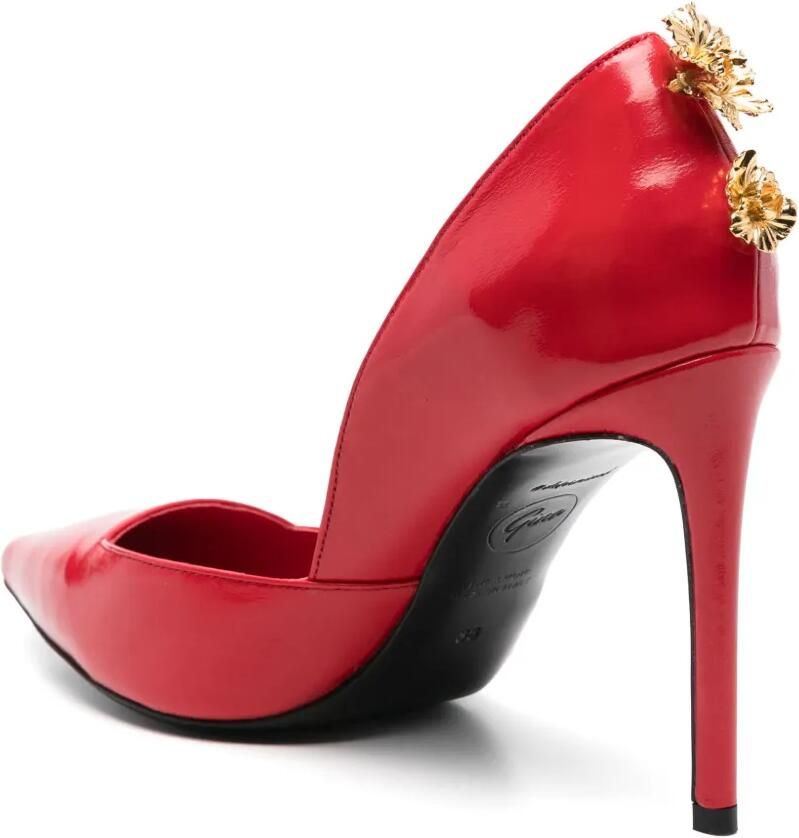 GINISSIMA x Moogu 100 mm pumps met bloemenpatch en hak Rood - Foto 2