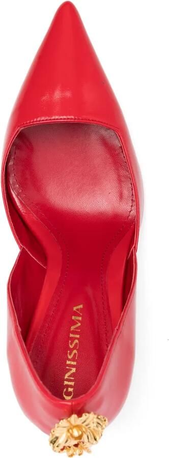 GINISSIMA x Moogu 100 mm pumps met bloemenpatch en hak Rood - Foto 4