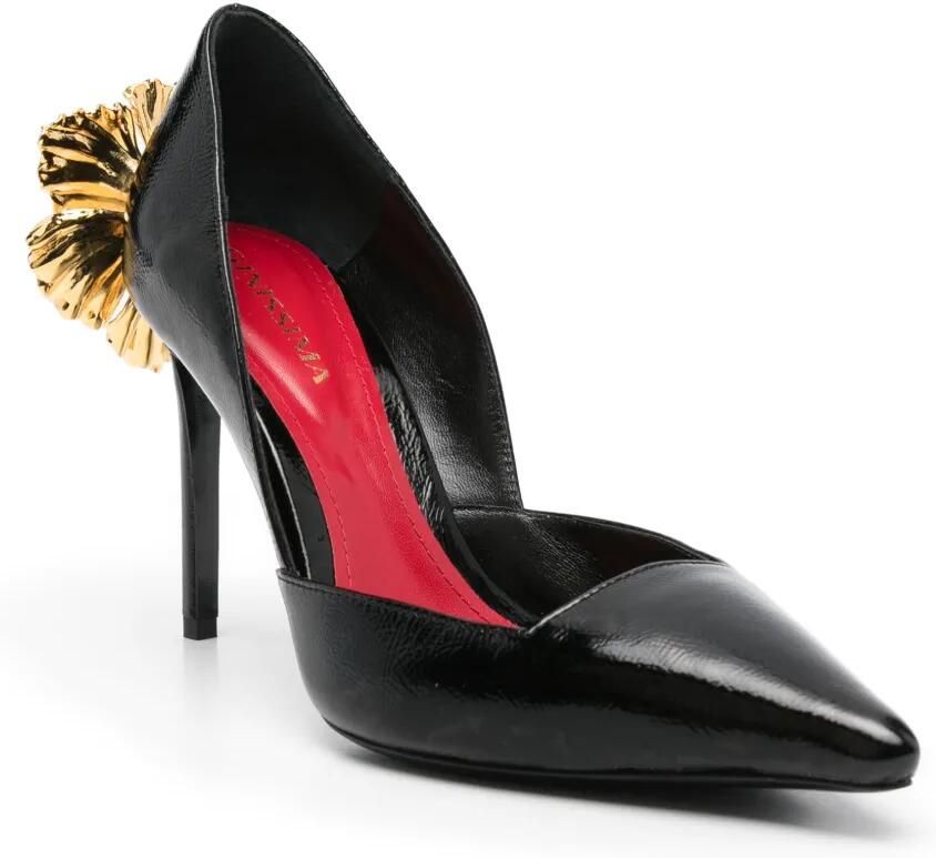 GINISSIMA x Moogu 100 mm pumps met bloemenpatch en hak Zwart - Foto 2