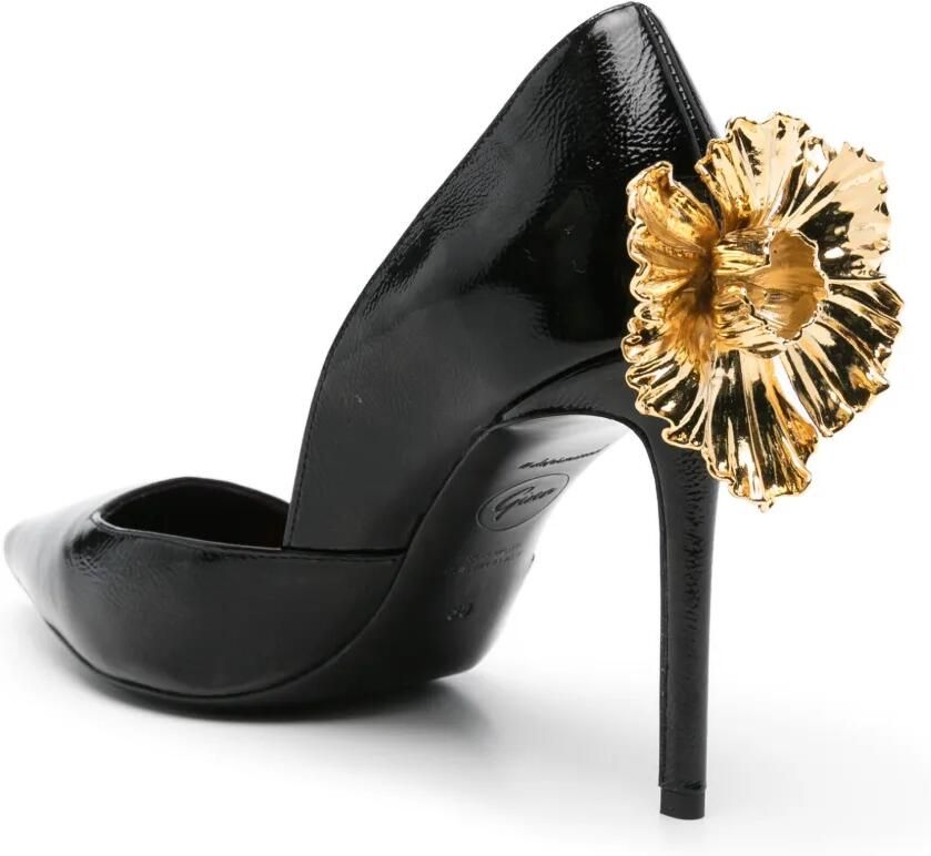 GINISSIMA x Moogu 100 mm pumps met bloemenpatch en hak Zwart - Foto 3