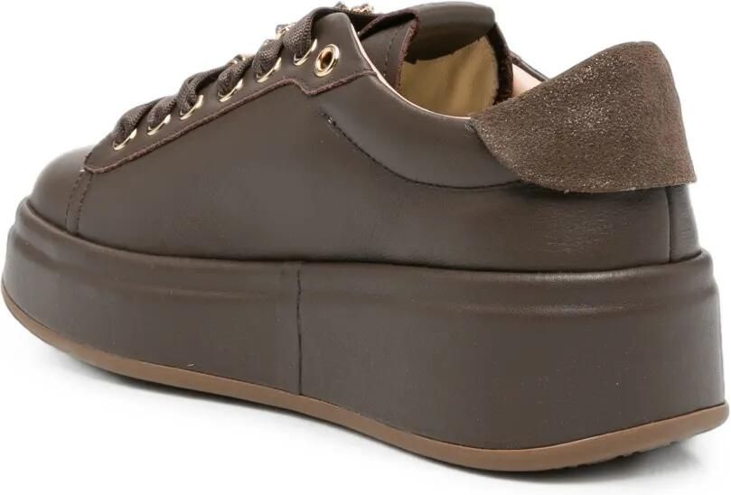 GIO+ 120 Olivia verfraaide leren sneakers Bruin - Foto 2