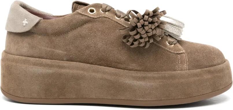 GIO+ 150 Olivia sneakers met plateauzool en kwastje Bruin - Foto 4