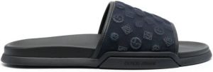 Giorgio Armani Slippers met logo-reliëf Blauw