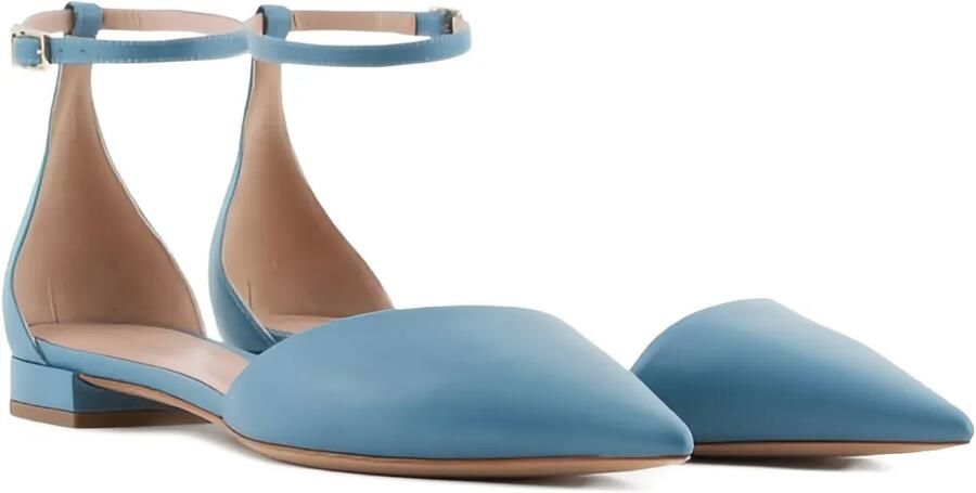Giorgio Armani Ballerina's met puntige neus en enkelbandje Blauw