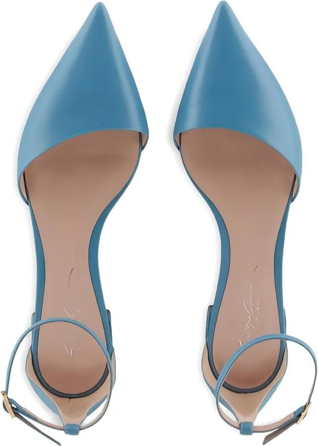 Giorgio Armani Ballerina's met puntige neus en enkelbandje Blauw - Foto 3
