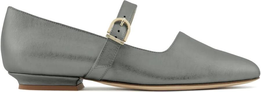 Giorgio Armani Leren ballerina's met lamé-effect Grijs