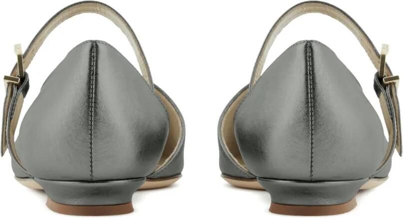 Giorgio Armani Leren ballerina's met lamé-effect Grijs - Foto 4