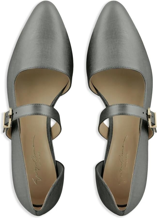 Giorgio Armani Leren ballerina's met lamé-effect Grijs - Foto 3