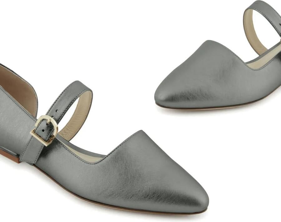 Giorgio Armani Leren ballerina's met lamé-effect Grijs - Foto 2