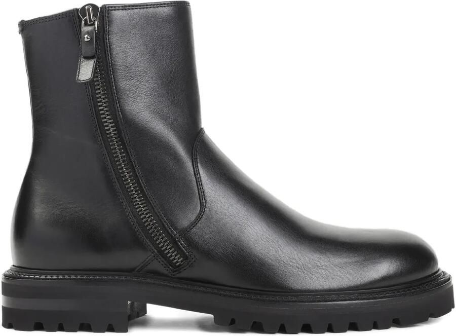 Giorgio Armani Leren laarzen met rits Zwart