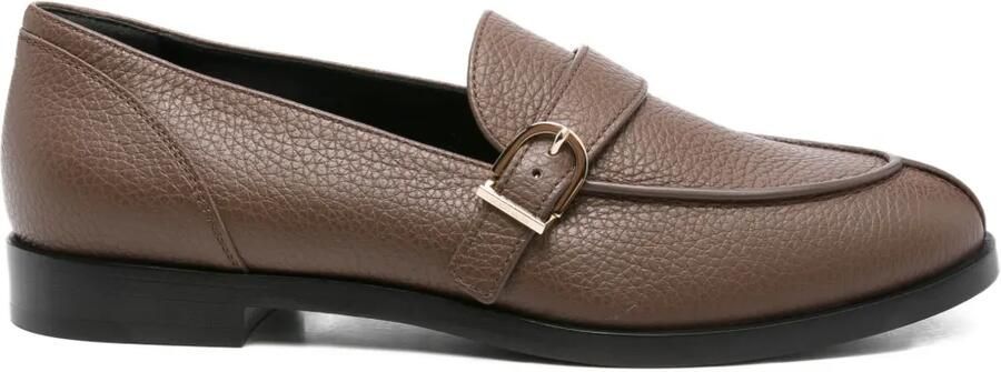 Giorgio Armani Leren loafers Bruin