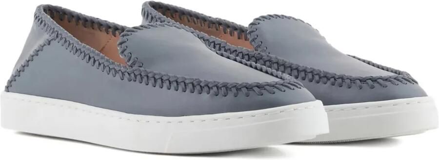 Giorgio Armani Leren loafers Grijs