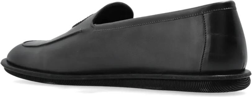 Giorgio Armani Leren loafers met geborduurd logo Zwart - Foto 4
