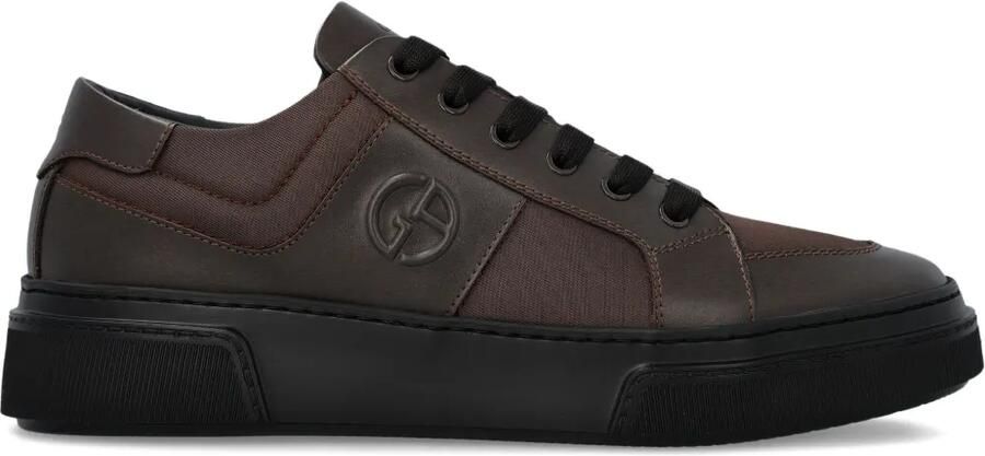 Giorgio Armani Leren sneakers Bruin