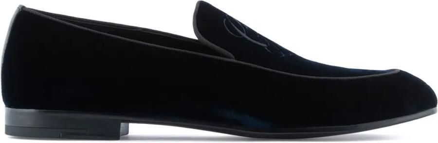 Giorgio Armani Loafers met fluwelen afwerking Blauw