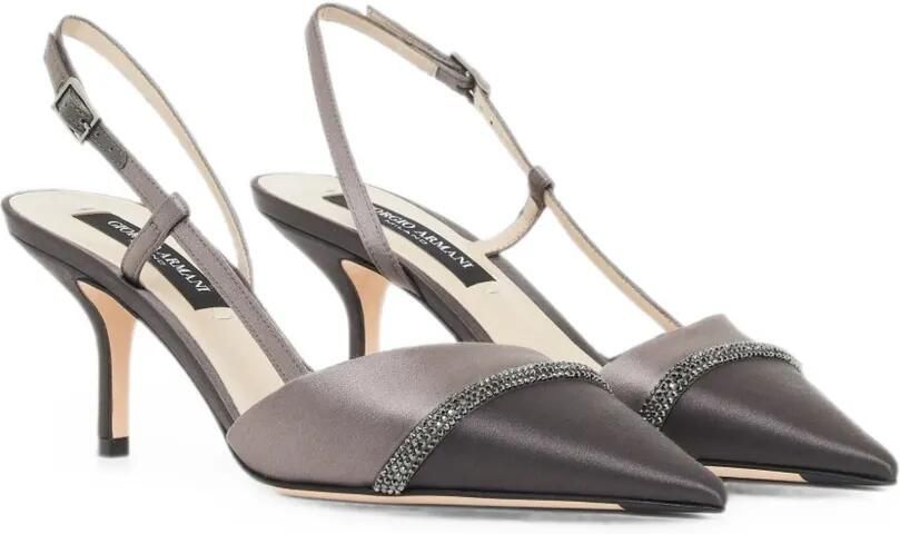 Giorgio Armani Slingback pumps verfraaid met kristallen Grijs