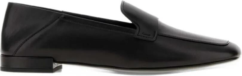 Giorgio Armani square-toe leather loafers Zwart