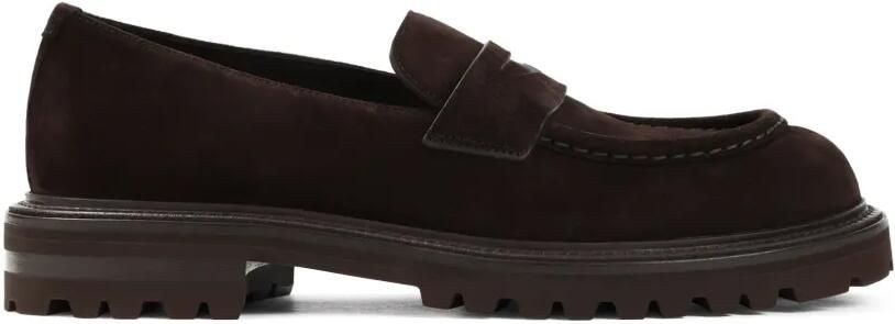 Giorgio Armani Suède loafers met chunky zool Bruin