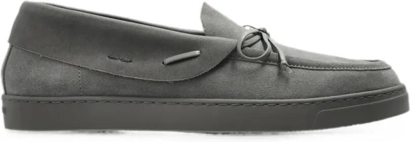 Giorgio Armani Suède sneakers met strik Grijs