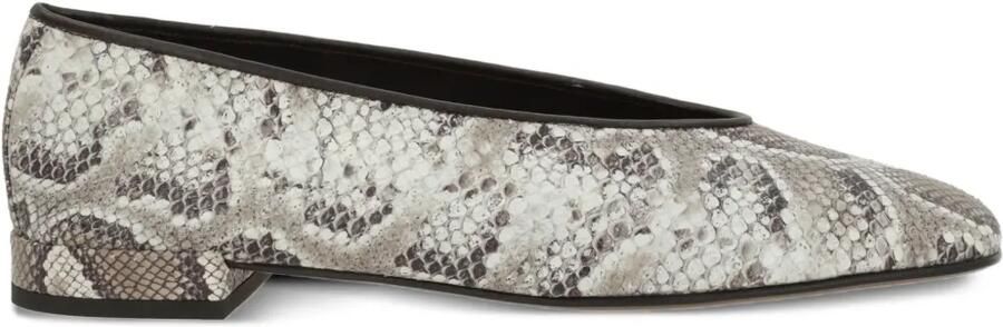 Giorgio Armani Vierkante ballerina's met pythonprint Beige