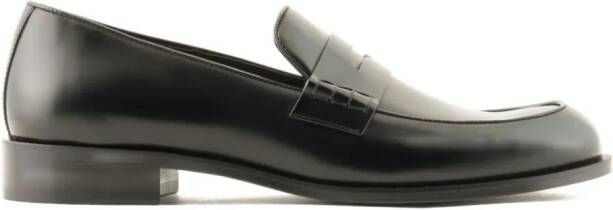 Giorgio Armani Leren loafers met ronde neus Zwart