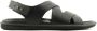 Giorgio Armani Leren sandalen met logo-reliëf Zwart - Thumbnail 1