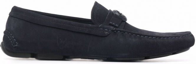 Giorgio Armani Loafers met logogesp Blauw