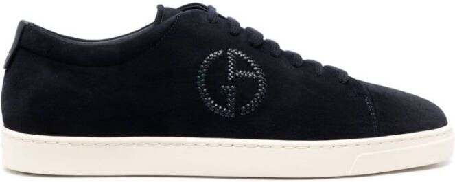 Giorgio Armani Sneakers met logo-reliëf Blauw