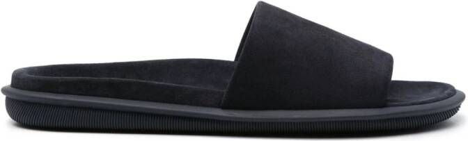 Giorgio Armani Slippers met logo-reliëf Blauw