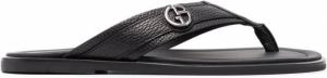 Giorgio Armani Teenslippers met logoplakkaat Zwart
