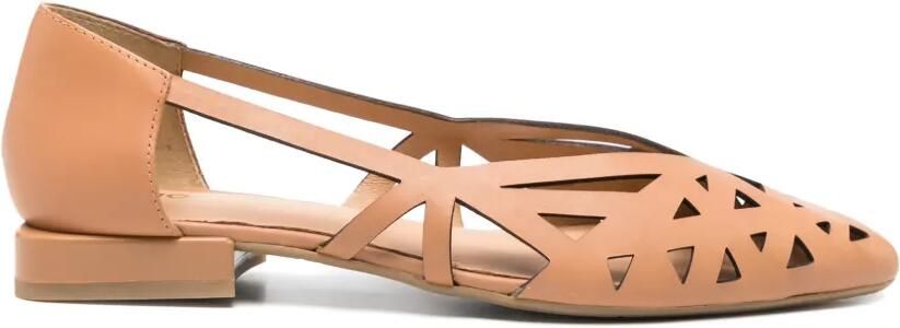 Gioseppo Bumala leren ballerina's met uitgesneden details Bruin