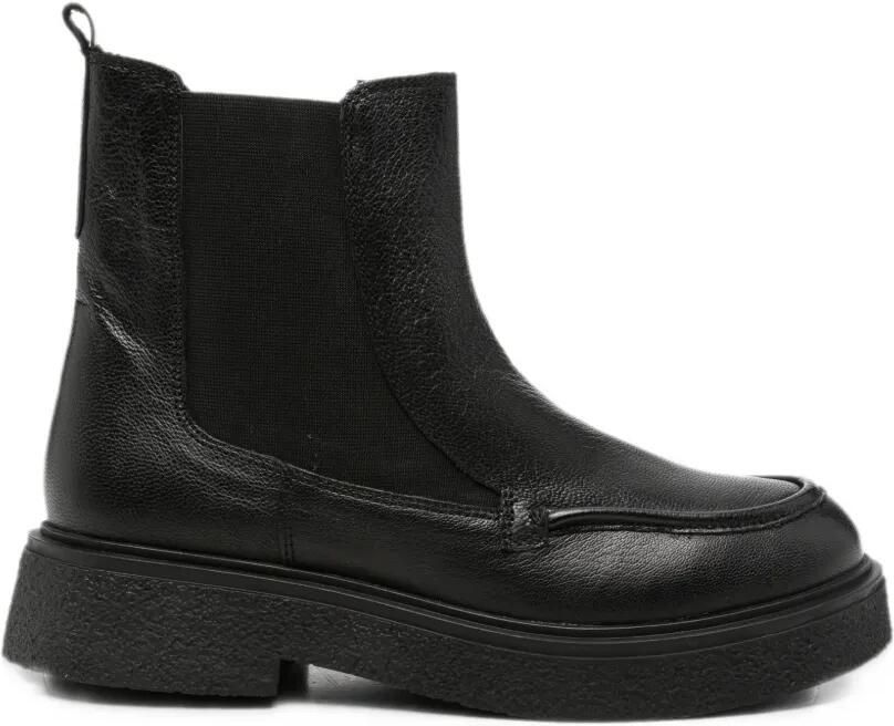 Gioseppo grained leather ankle boots Zwart