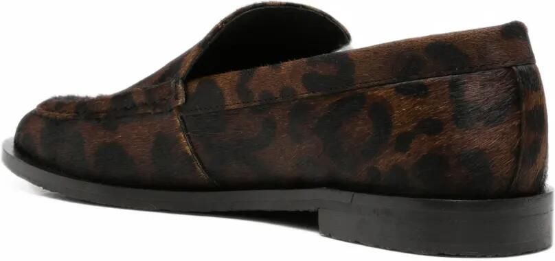 Gioseppo leopard-print pony-hair loafers Bruin - Foto 3