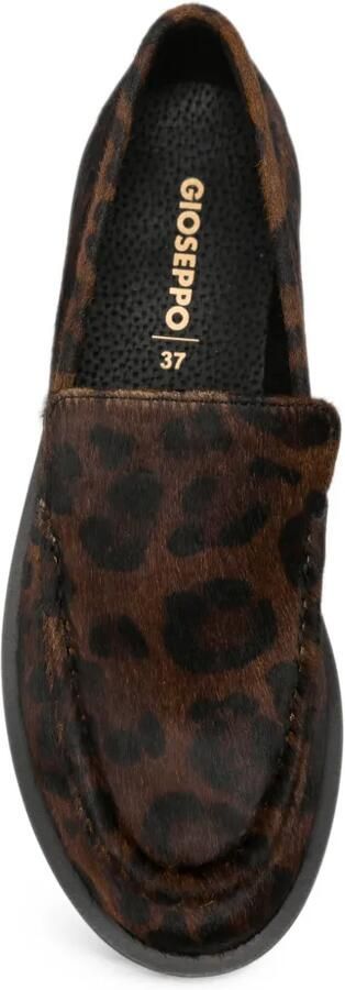 Gioseppo leopard-print pony-hair loafers Bruin - Foto 4