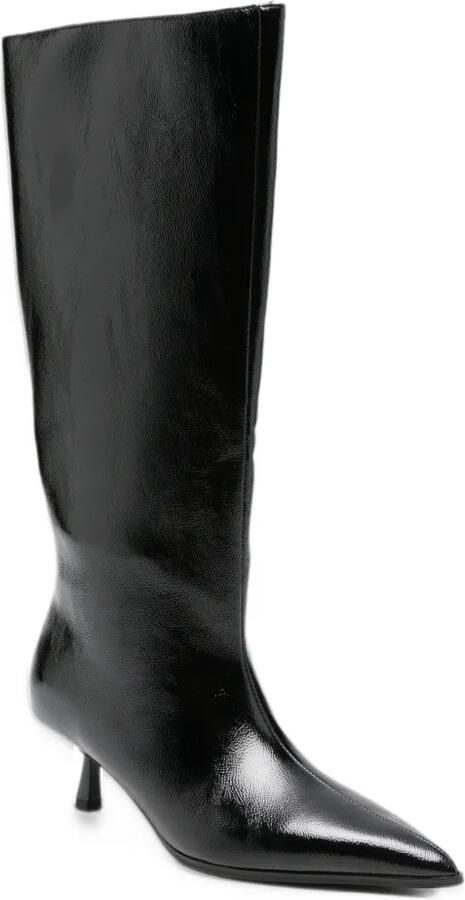 Gioseppo patent-finish pointed-toe boots Zwart - Foto 2