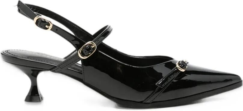 Gioseppo Sabin patent-finish buckle-detail pumps Zwart