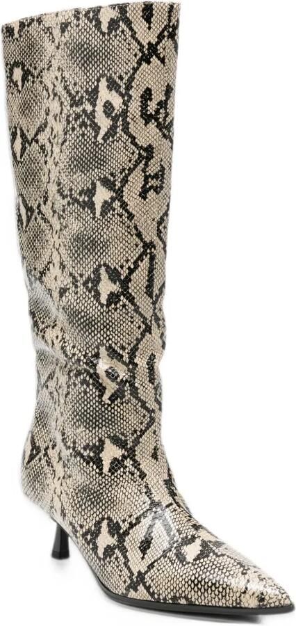 Gioseppo snake-effect knee-high boots Beige - Foto 3