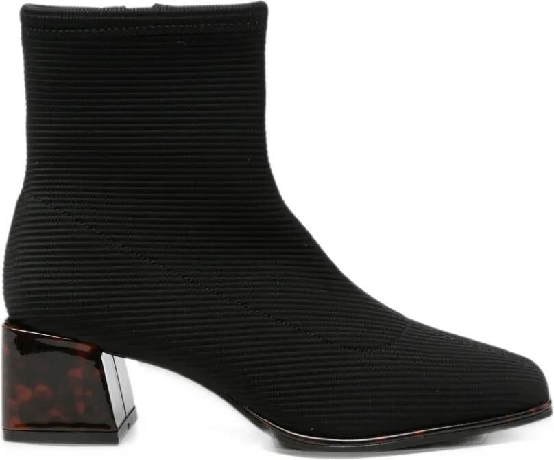 Gioseppo tortoiseshell-effect ribbed ankle boots Zwart