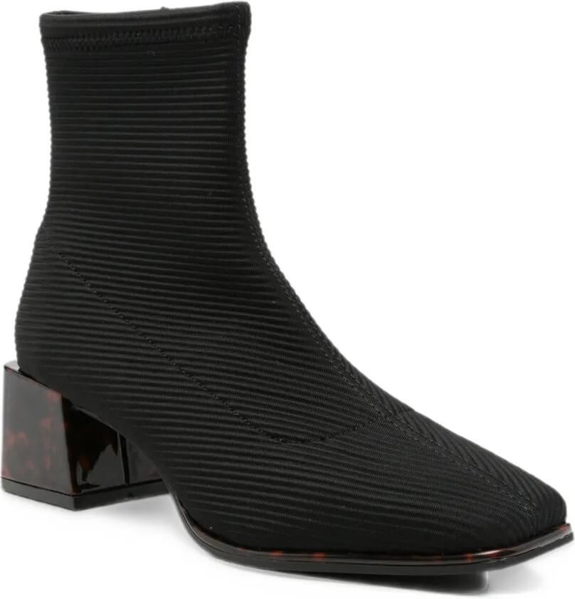 Gioseppo tortoiseshell-effect ribbed ankle boots Zwart - Foto 3