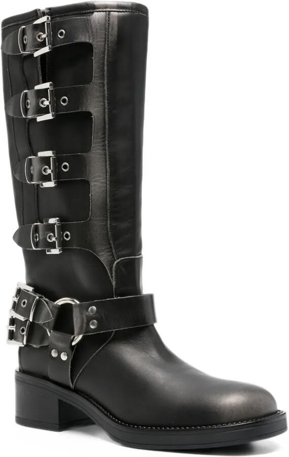 Gisel B buckle-detail leather boots Zwart - Foto 2