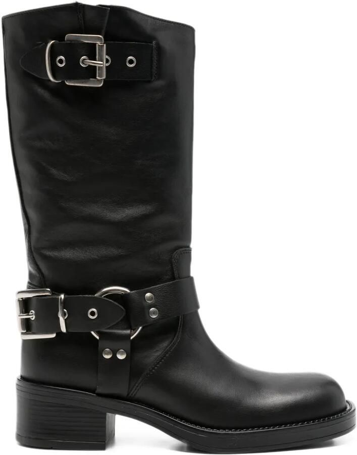 Gisel B Chester buckle-strap boots Zwart
