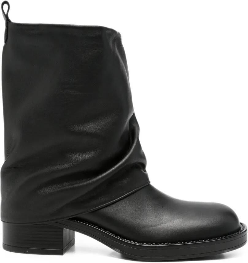 Gisel B Royal slouchy leather boots Zwart